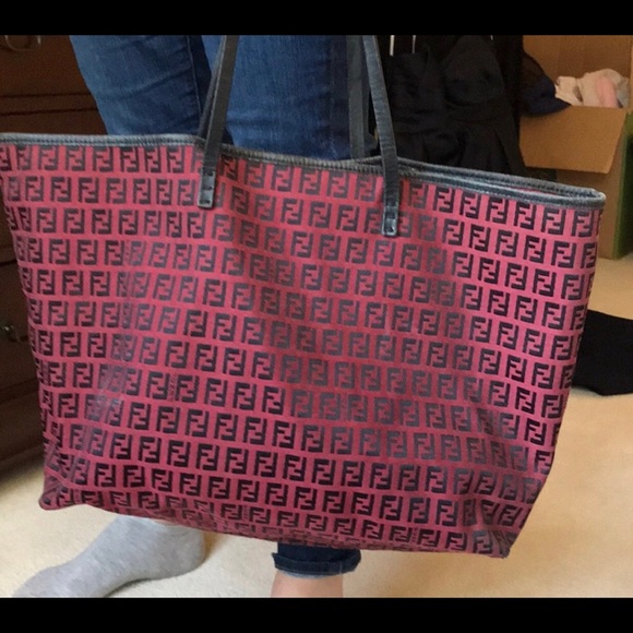 Authentic Fendi Canvass and Leather Tote - Picture 2 of 8